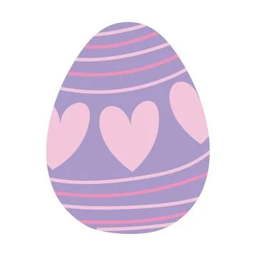 Easter egg with hearts in the middle Stock Illustration