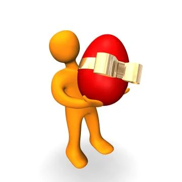 Easter egg human 3d Stock Illustration