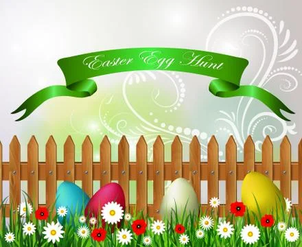 Easter egg hunt background 스톡 일러스트