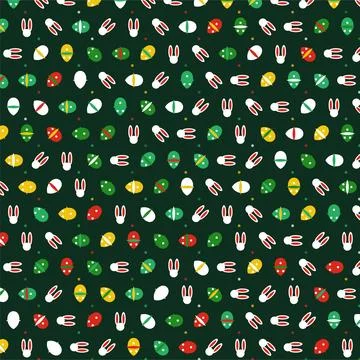 Easter egg hunt bunny pattern illustration background for seasonal celebrat.. Stock Illustration