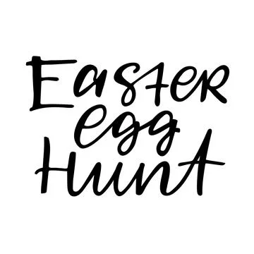 Easter egg hunt, hand drawn lettering and calligraphy text. Illustrazione stock