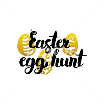 Easter Egg Hunt Handwritten Lettering Stock Illustration