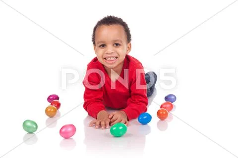 Easter egg hunt Stock Photos