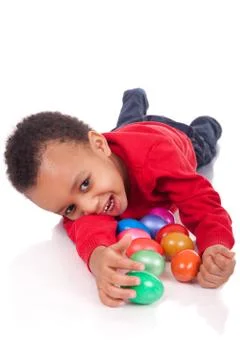 Easter egg hunt Stock Photos