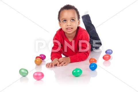 Easter egg hunt Stock Photos