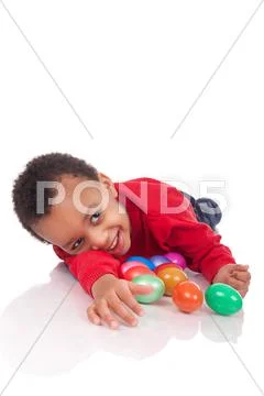 Easter egg hunt Stock Photos