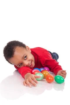 Easter egg hunt Stock Photos