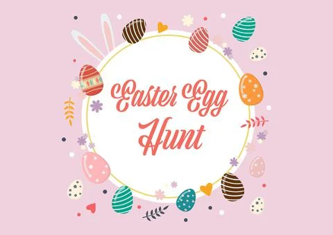 Easter egg hunt poster Stock Illustration