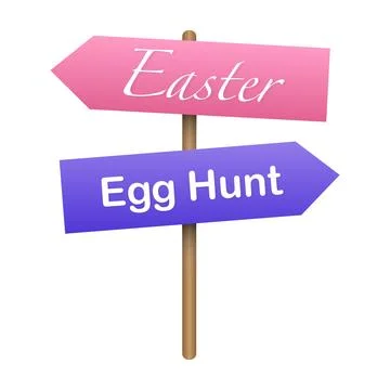 Easter egg hunt sign. Vector illustration Stock Illustration