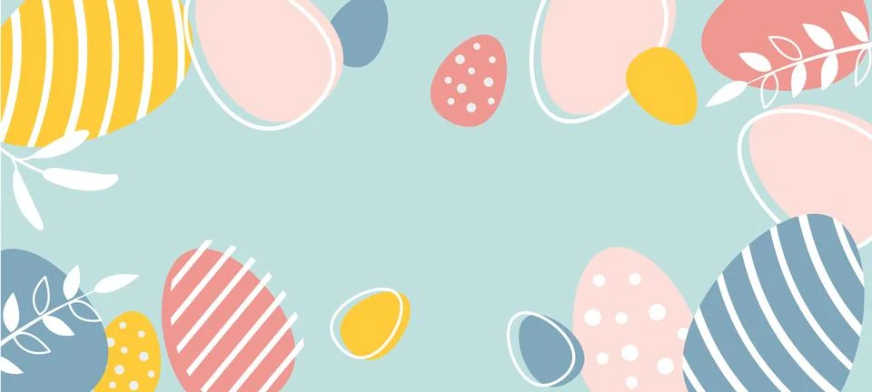 Easter Egg Hunt Template Banner 库存插图