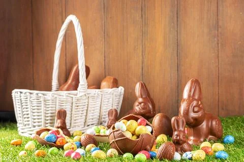 Easter egg hunting background Stock Photos