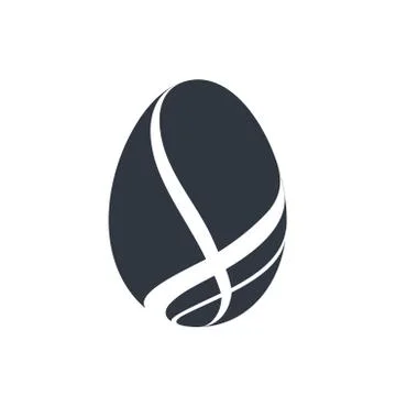 Easter egg icon. Black egg sign, isolated white background. Simple design, de イラスト素材