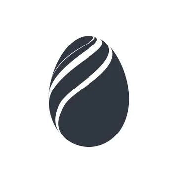 Easter egg icon. Black egg sign, isolated white background. Simple design, de Stock Illustration