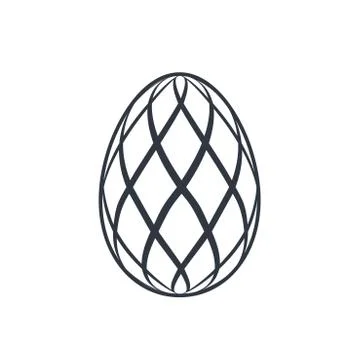 Easter egg icon. Black egg sign, isolated white background. Simple design, de Illustrazione stock
