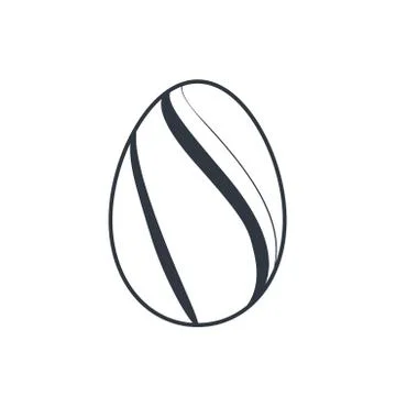 Easter egg icon. Black egg sign, isolated white background. Simple design, de Stock Illustration