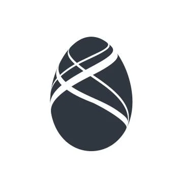 Easter egg icon. Black egg sign, isolated white background. Simple design, de Illustrazione stock