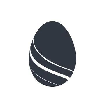 Easter egg icon. Black egg sign, isolated white background. Simple design, de Illustrazione stock