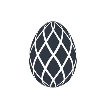 Easter egg icon. Black egg sign, isolated white background. Simple design, de Stock Illustration