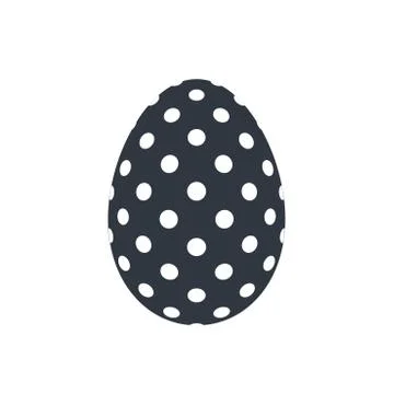 Easter egg icon. Black egg sign, isolated white background. Simple design, de Stock Illustration