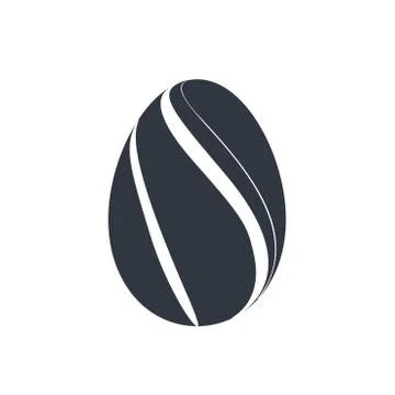 Easter egg icon. Black egg sign, isolated white background. Simple design, de 库存插图