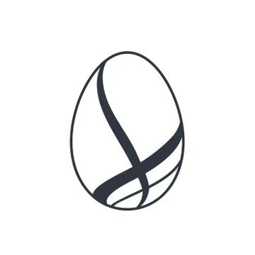 Easter egg icon. Black egg sign, isolated white background. Simple design, de Illustrazione stock