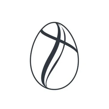 Easter egg icon. Black egg sign, isolated white background. Simple design, de 库存插图