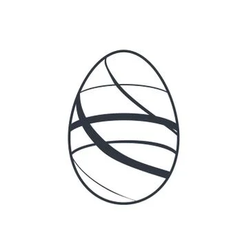 Easter egg icon. Black egg sign, isolated white background. Simple design, de Stock Illustration
