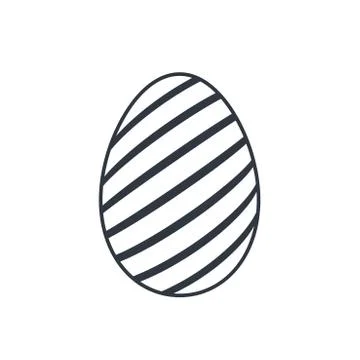 Easter egg icon. Black egg sign, isolated white background. Simple design, de Stock Illustration