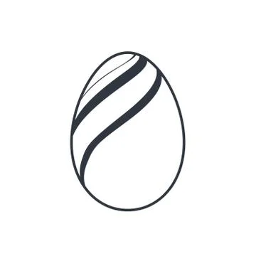 Easter egg icon. Black egg sign, isolated white background. Simple design, de イラスト素材