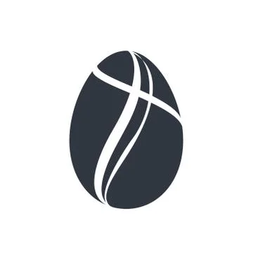 Easter egg icon. Black egg sign, isolated white background. Simple design, de 库存插图