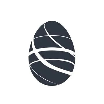 Easter egg icon. Black egg sign, isolated white background. Simple design, de Stock Illustration