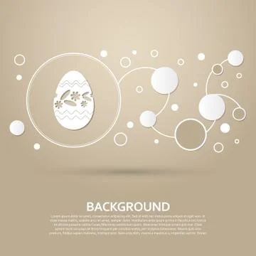Easter egg icon on a brown background with elegant style and modern design in Stock Illustration