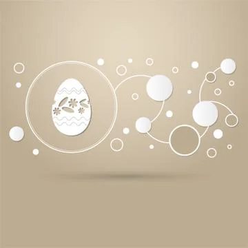 Easter egg icon on a brown background with elegant style and modern design in 스톡 일러스트