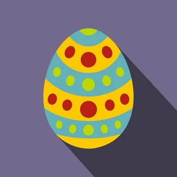 Easter egg icon, flat style Stock Illustration