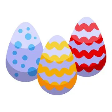 Easter egg icon isometric vector. Cute food Stock Illustration