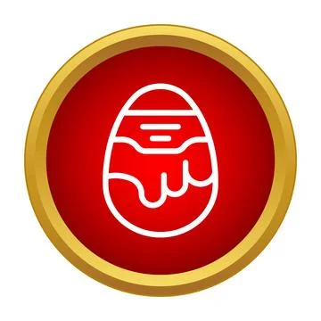 Easter egg icon on red button design Stock Illustration