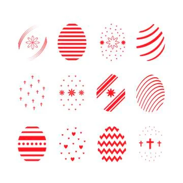 Easter egg icon set Stock Illustration