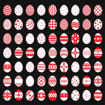Easter egg icon set Stock Illustration
