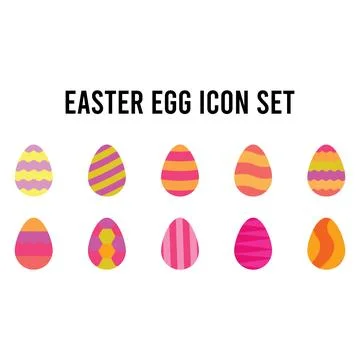 Easter egg icon set vector Stock Illustration