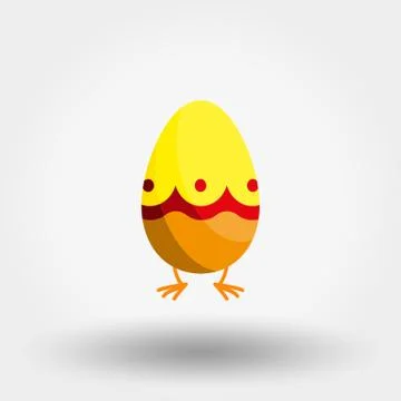 Easter egg. Icon. Vector. Flat. Stock Illustration