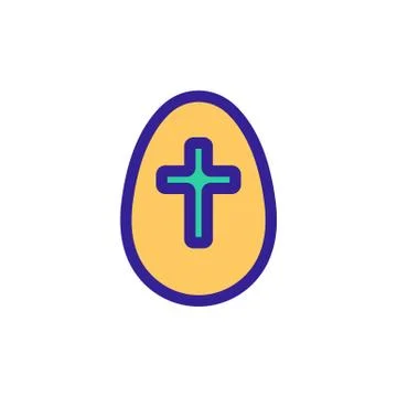 Easter egg icon vector. Isolated contour symbol illustration 库存插图