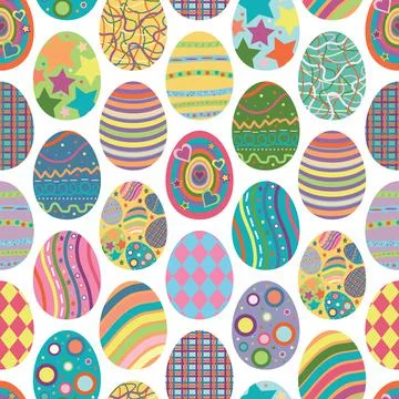 Easter egg icons bright and colourful creative festive eggs vector illustration Stock Illustration
