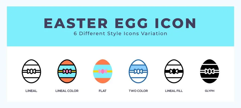 Easter egg icons set. Different style of icons simple vector illustration. Stock Illustration