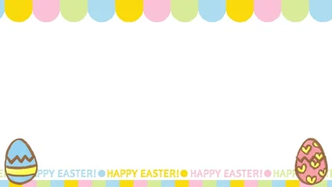 Easter egg illustration border 動画素材 310507968