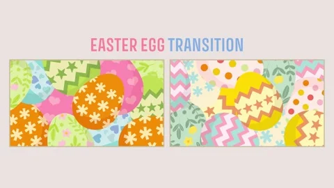 Easter egg illustration transition set 動画素材 310589404