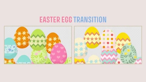 Easter egg illustration transition set 動画素材 310589425