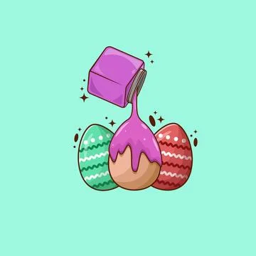Easter Egg with Ink Color Vector Design Illustrazione stock