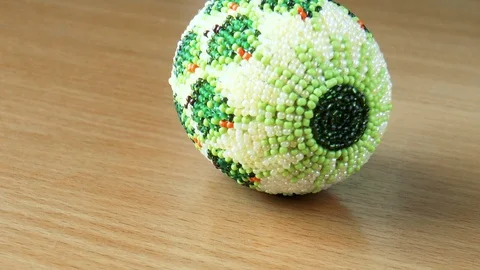 Easter egg inlaid with beads Stock Footage 79852007