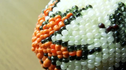 Easter egg inlaid with beads Stock Footage 79852088