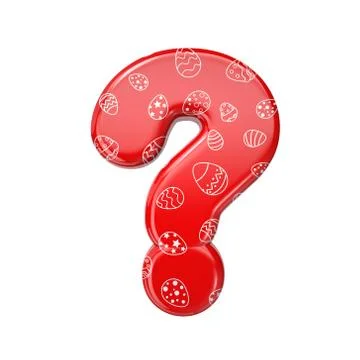 Easter egg interrogation point - 3d red and white celebration symbol - Suitab Stock-Illustration